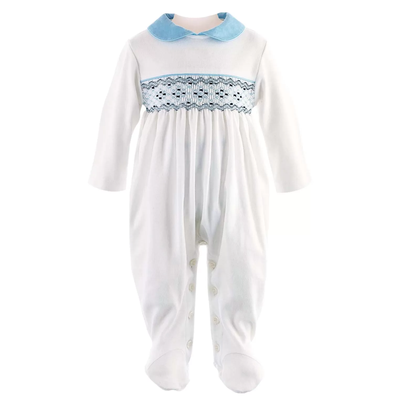 Rachel Riley Smocked Babygro | Baby Boy Newborn