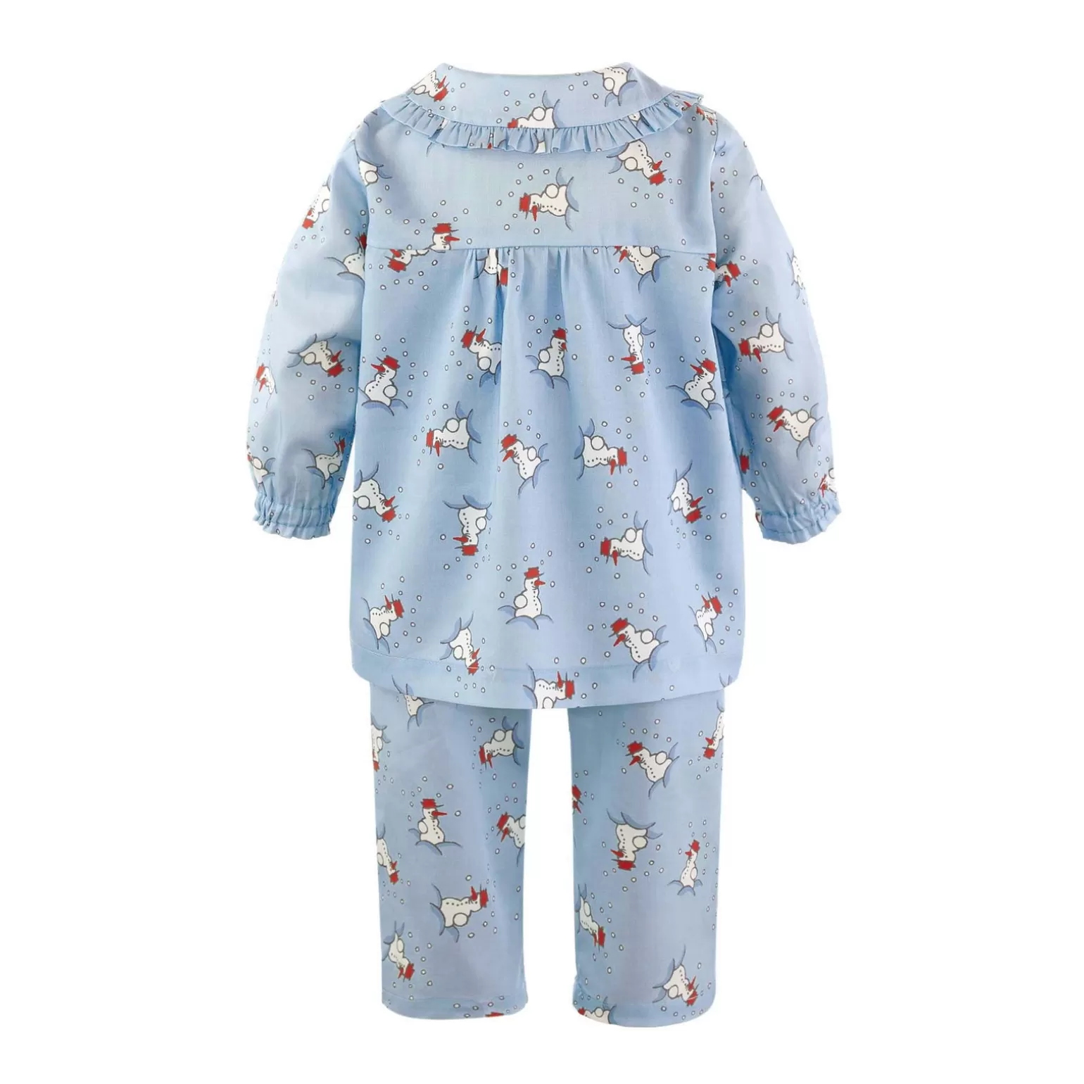 Rachel Riley Snowman Flannel Babydoll Pyjamas | Baby Girl Pyjamas