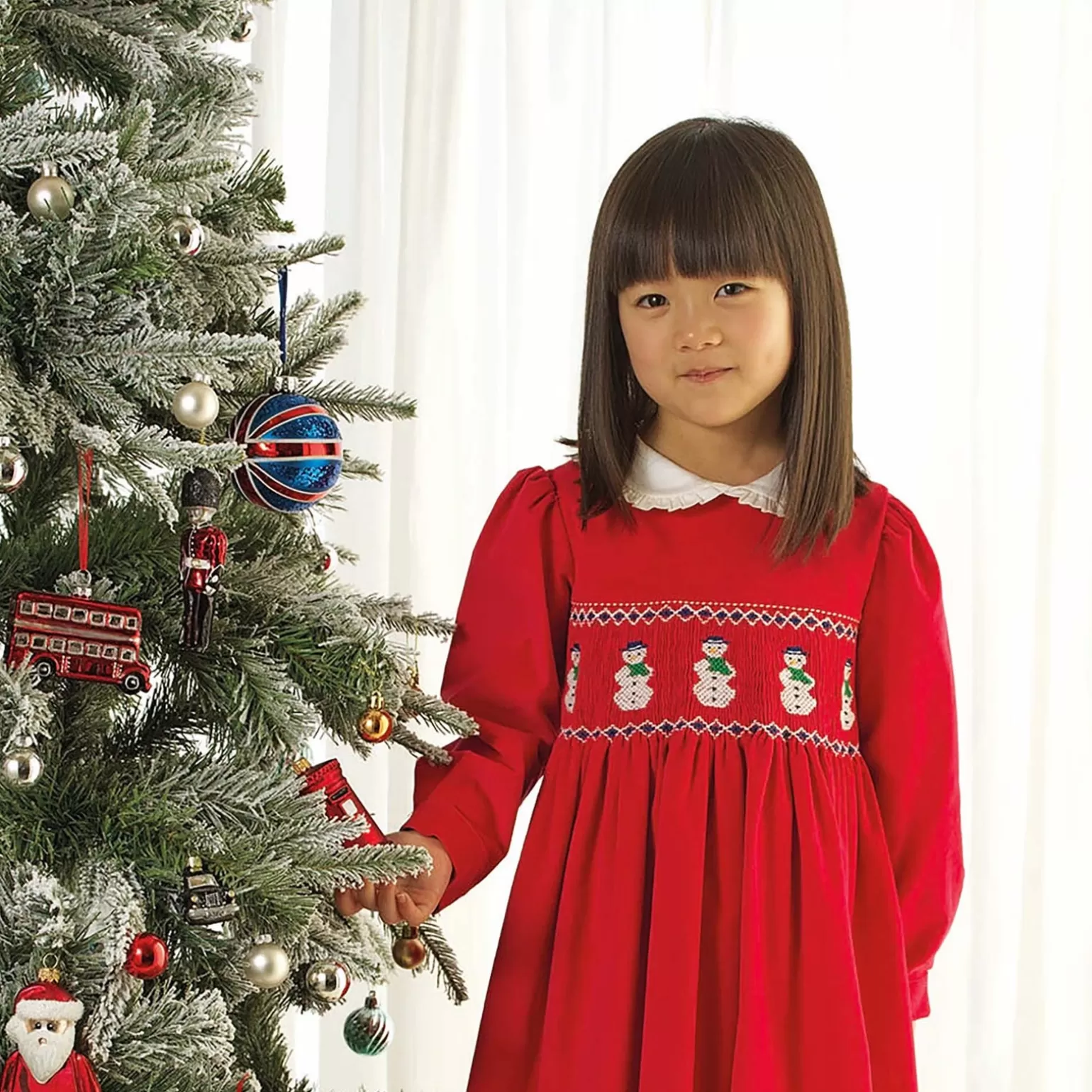 Rachel Riley Snowman Smocked Dress | Girl Dresses