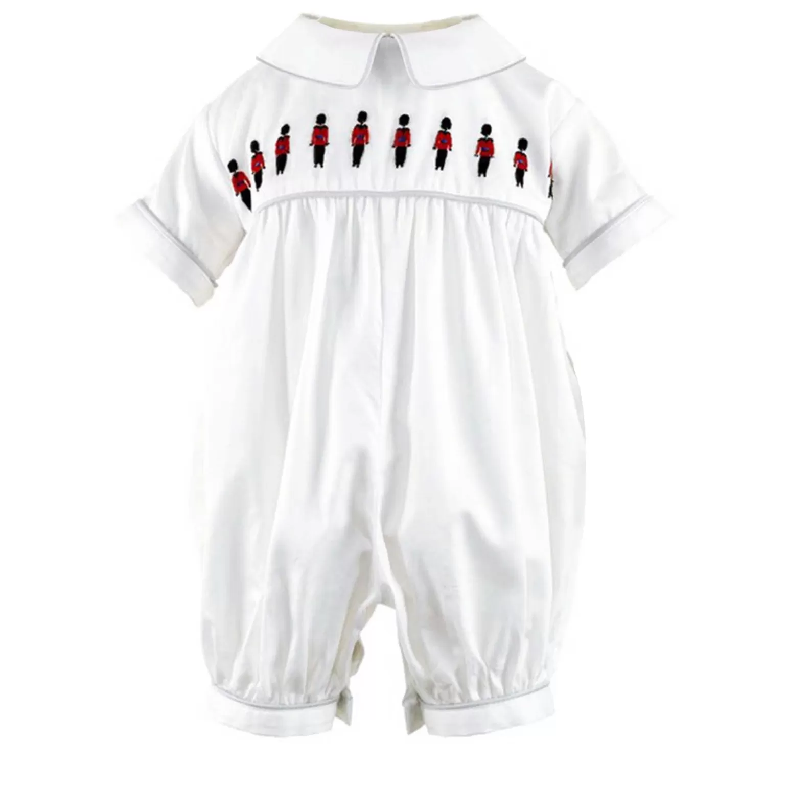 Rachel Riley Soldier Embroidered Babysuit | Baby Boy Babygros & Babysuits