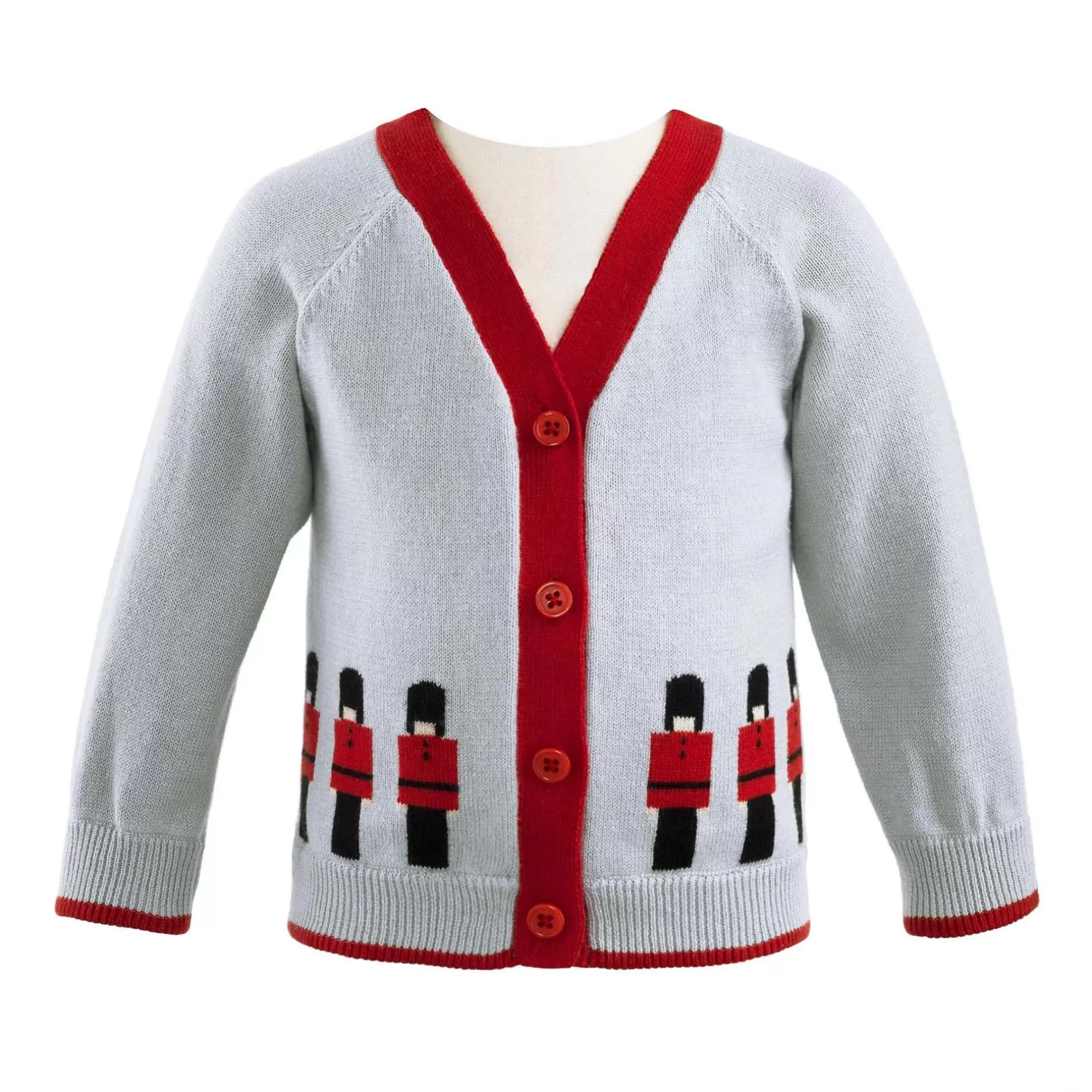 Rachel Riley Soldier Intarsia Cardigan | Baby Boy Knitwear