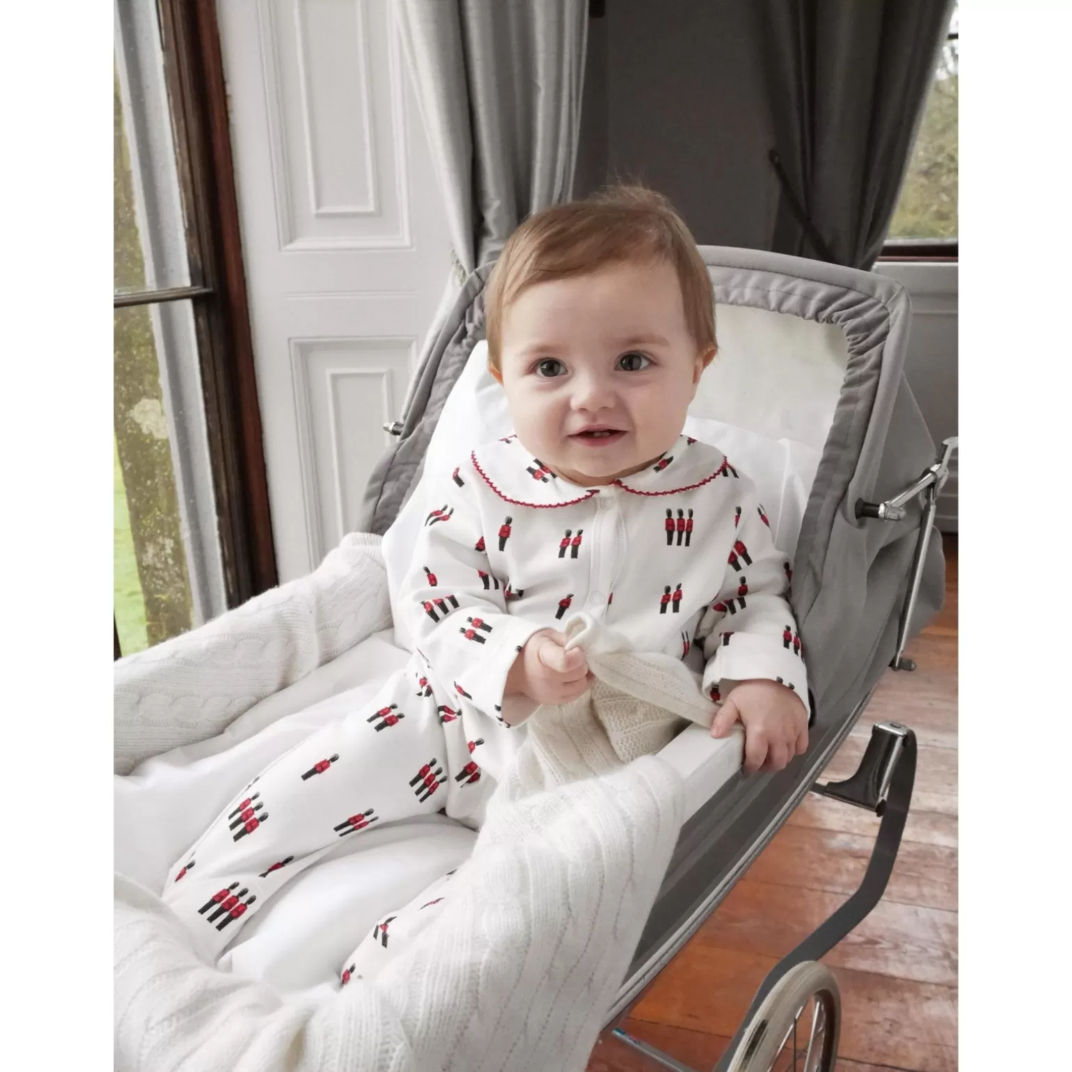 Rachel Riley Soldier Print Babygro | Baby Boy Babygros & Babysuits