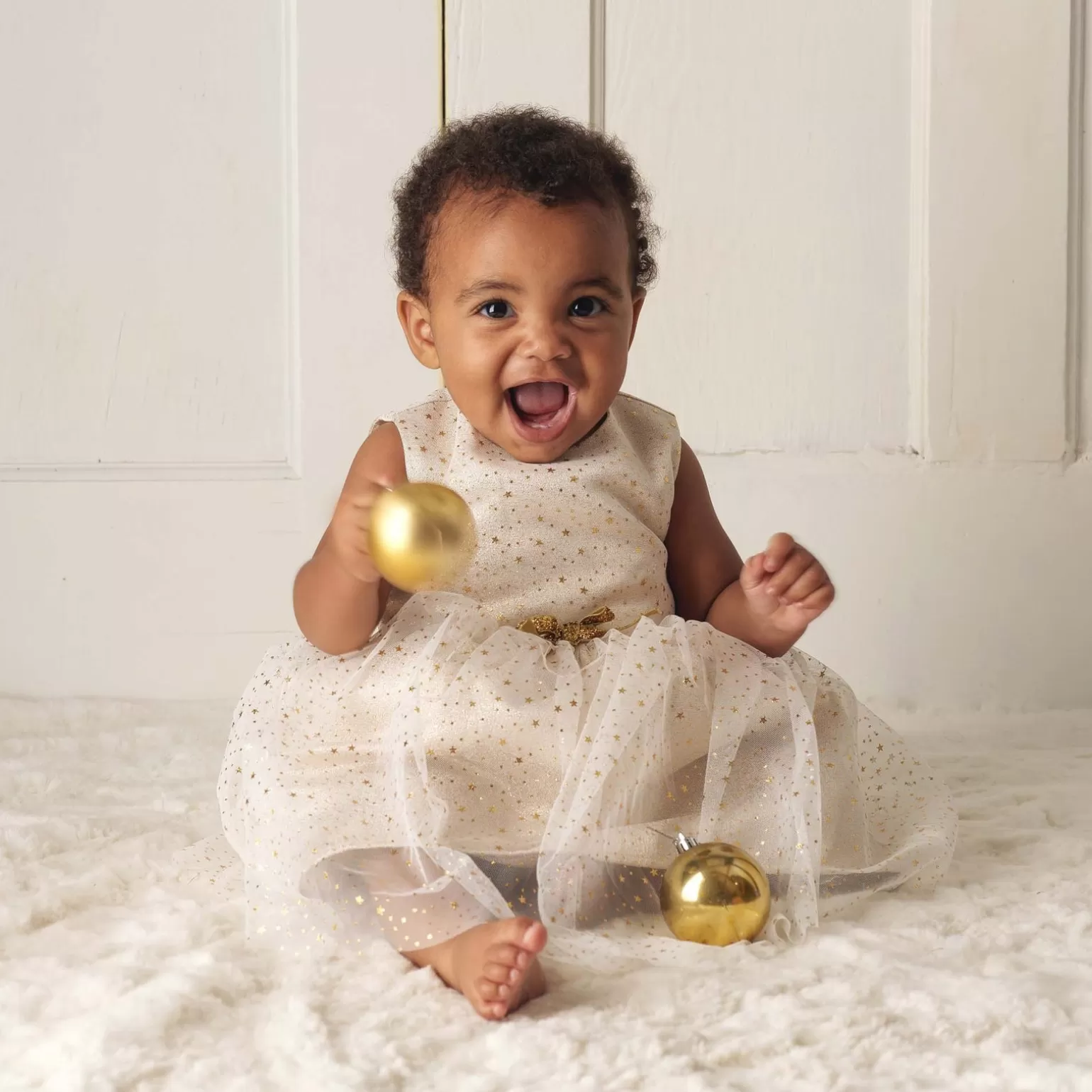 Rachel Riley Sparkle Star Tulle Dress | Baby Girl Dresses