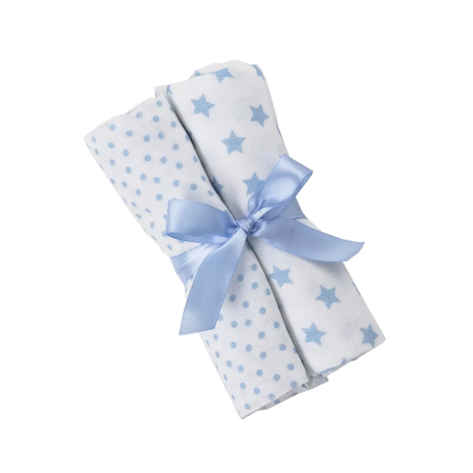 Rachel Riley Star 2-Pack Muslin Set | Baby Boy Bibs & Muslins