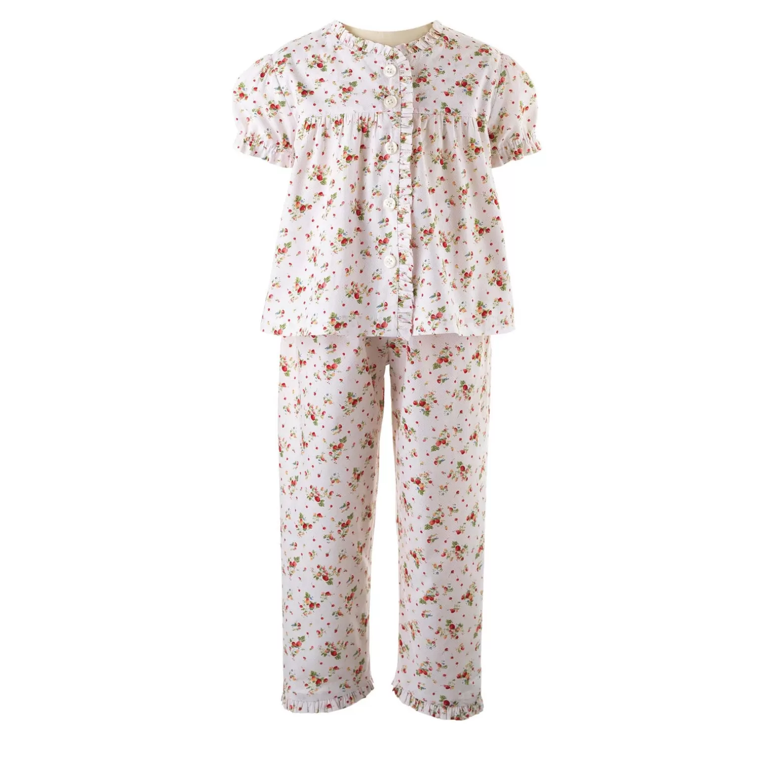 Rachel Riley Strawberry Frill Pyjamas | Girl Pyjamas & Nightdresses