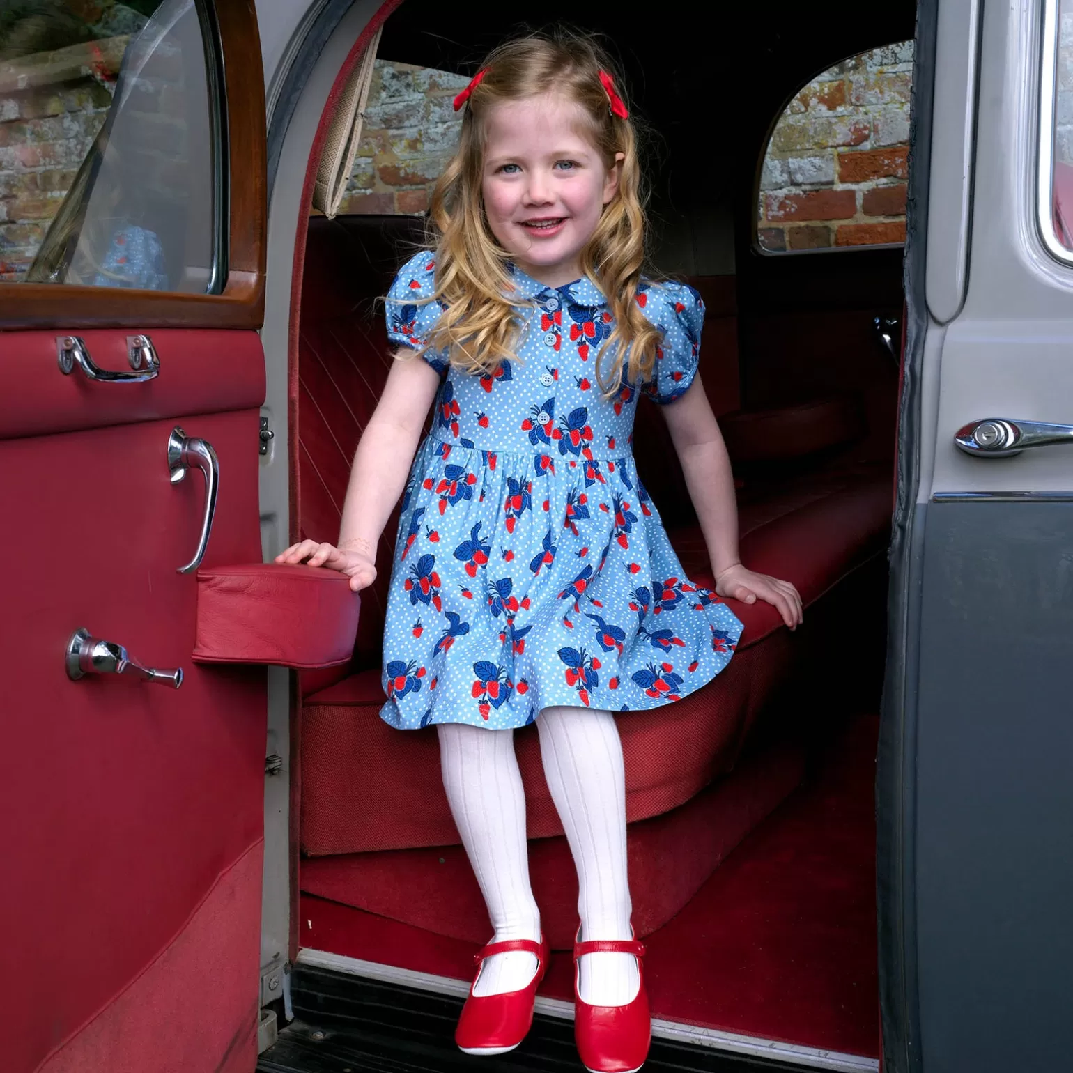 Rachel Riley Strawberry Jersey Dress | Girl Dresses
