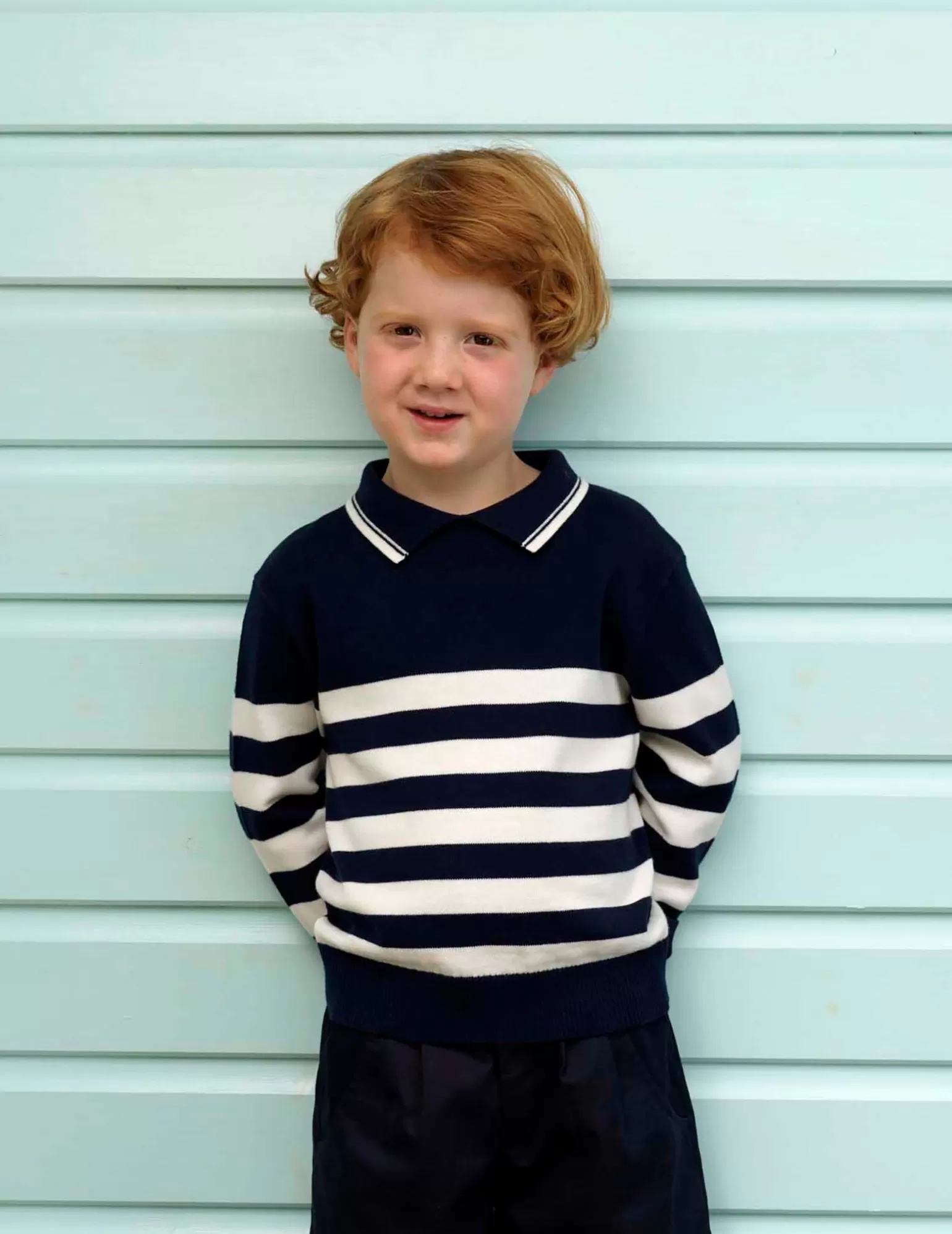 Rachel Riley Striped Collared Sweater | Boy Knitwear, Jackets & Coats