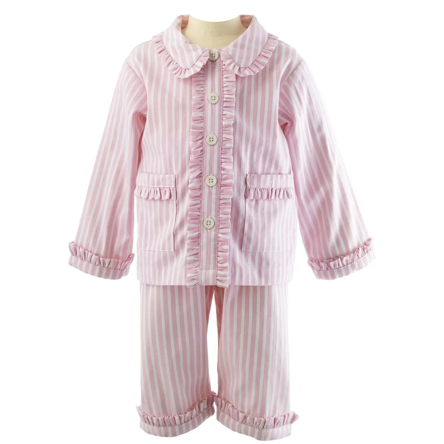 Rachel Riley Striped Frill Pyjamas | Baby Girl Pyjamas
