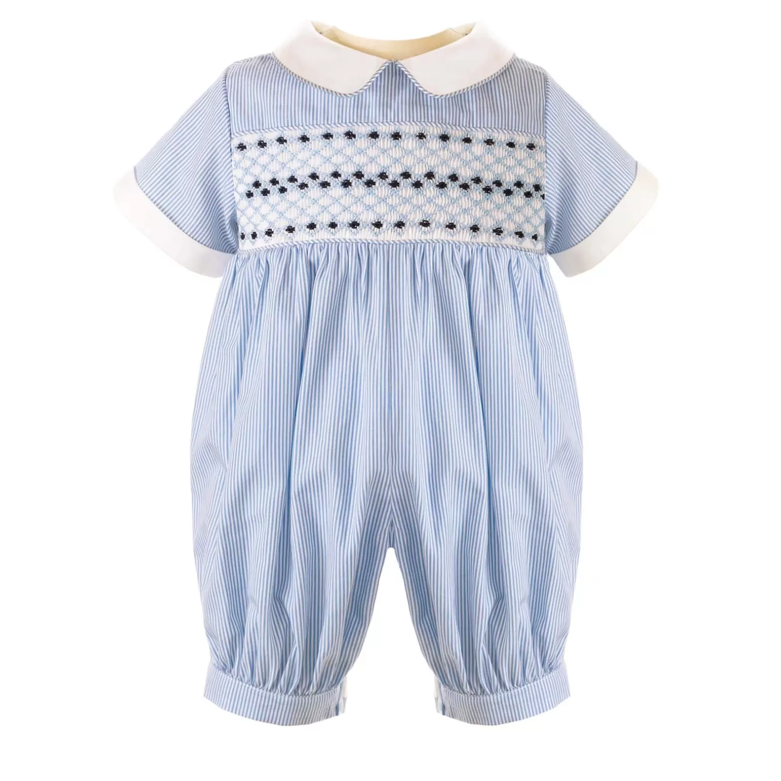 Rachel Riley Striped Smocked Babysuit | Baby Boy Newborn