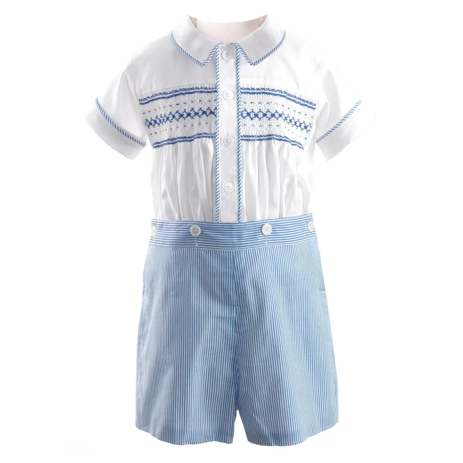 Rachel Riley Striped Smocked Set | Boy Sets