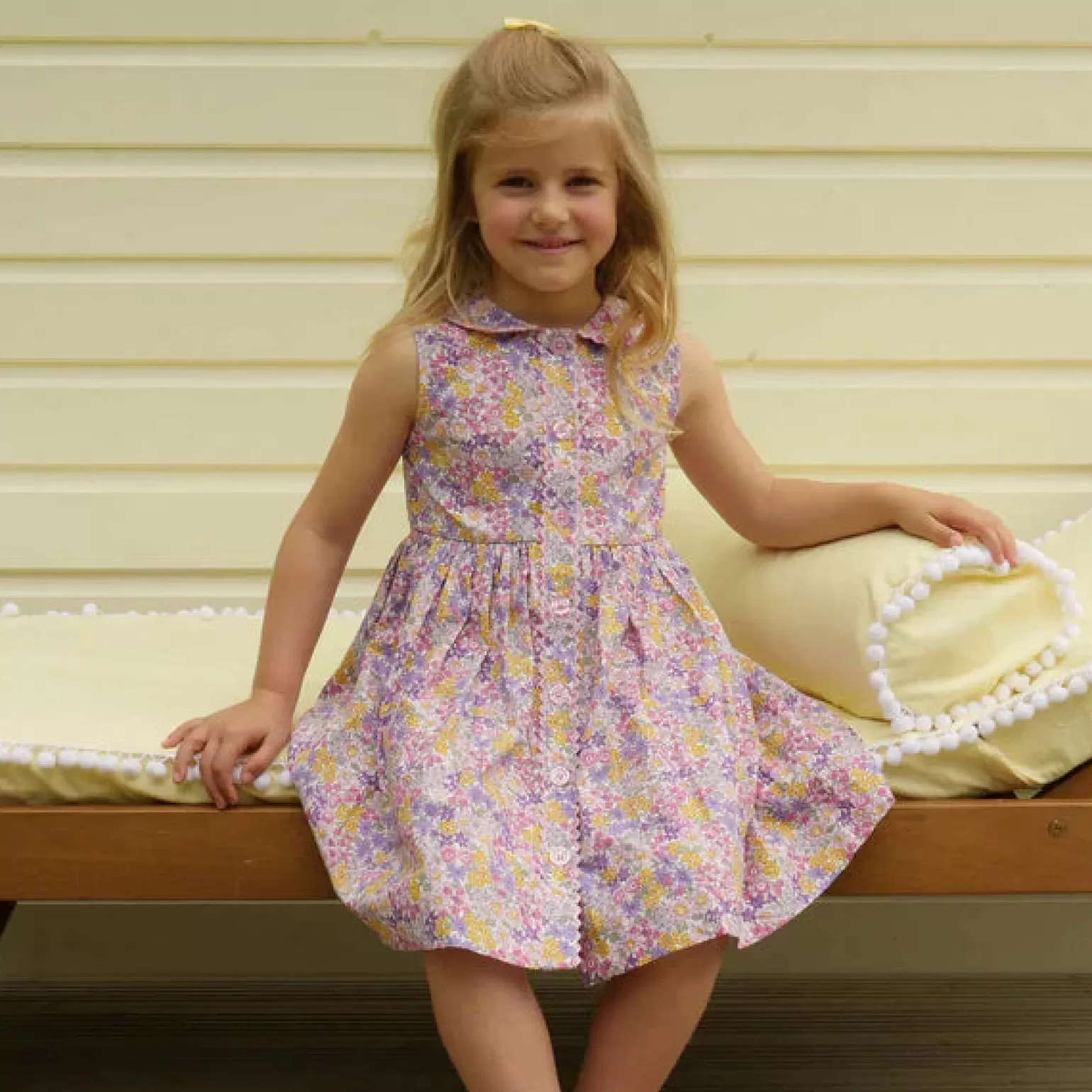 Rachel Riley Summer Garden Button-Front Dress | Girl Dresses