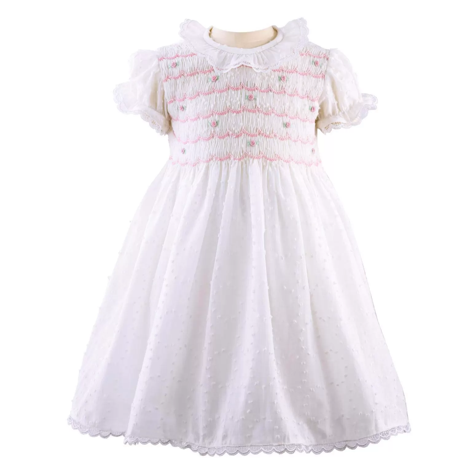 Rachel Riley Swiss Dot Smocked Dress & Bloomers | Baby Girl Dresses