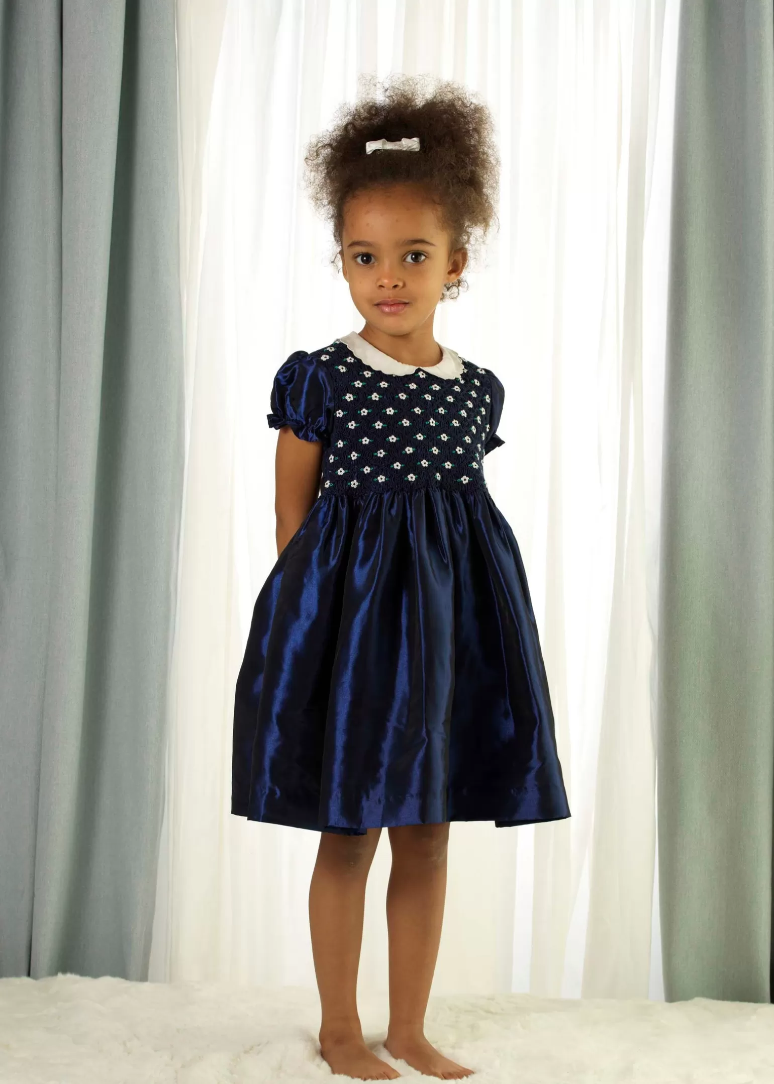 Rachel Riley Taffeta Smocked Dress | Girl Dresses