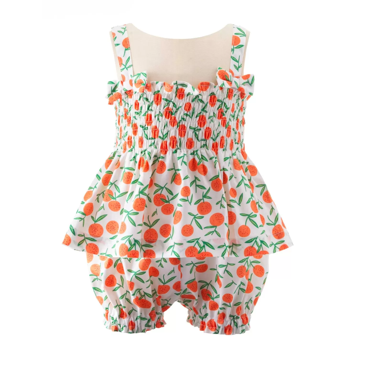 Rachel Riley Tangerine Ruched Top & Shorts Set | Baby Girl Sets & Outfits