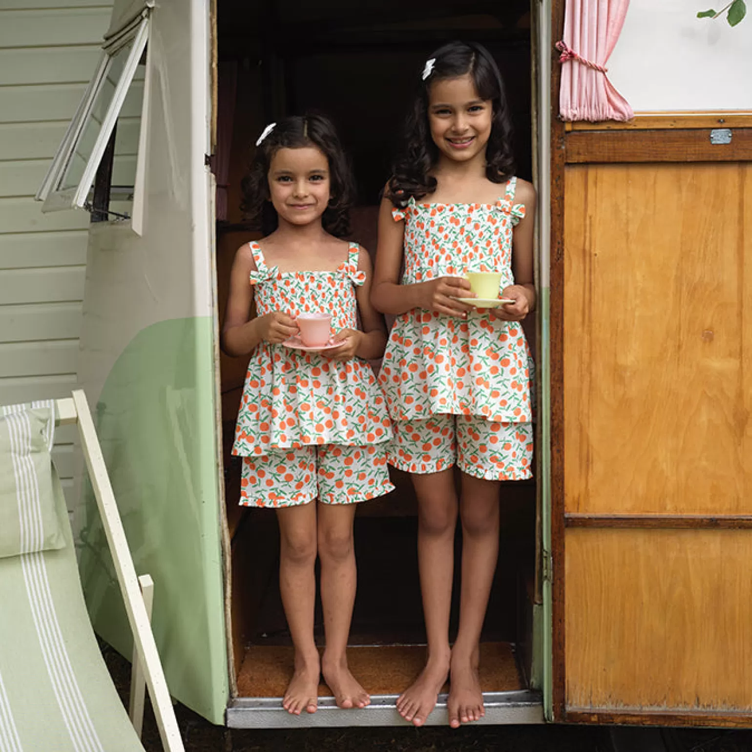 Rachel Riley Tangerine Short Set | Girl Sets
