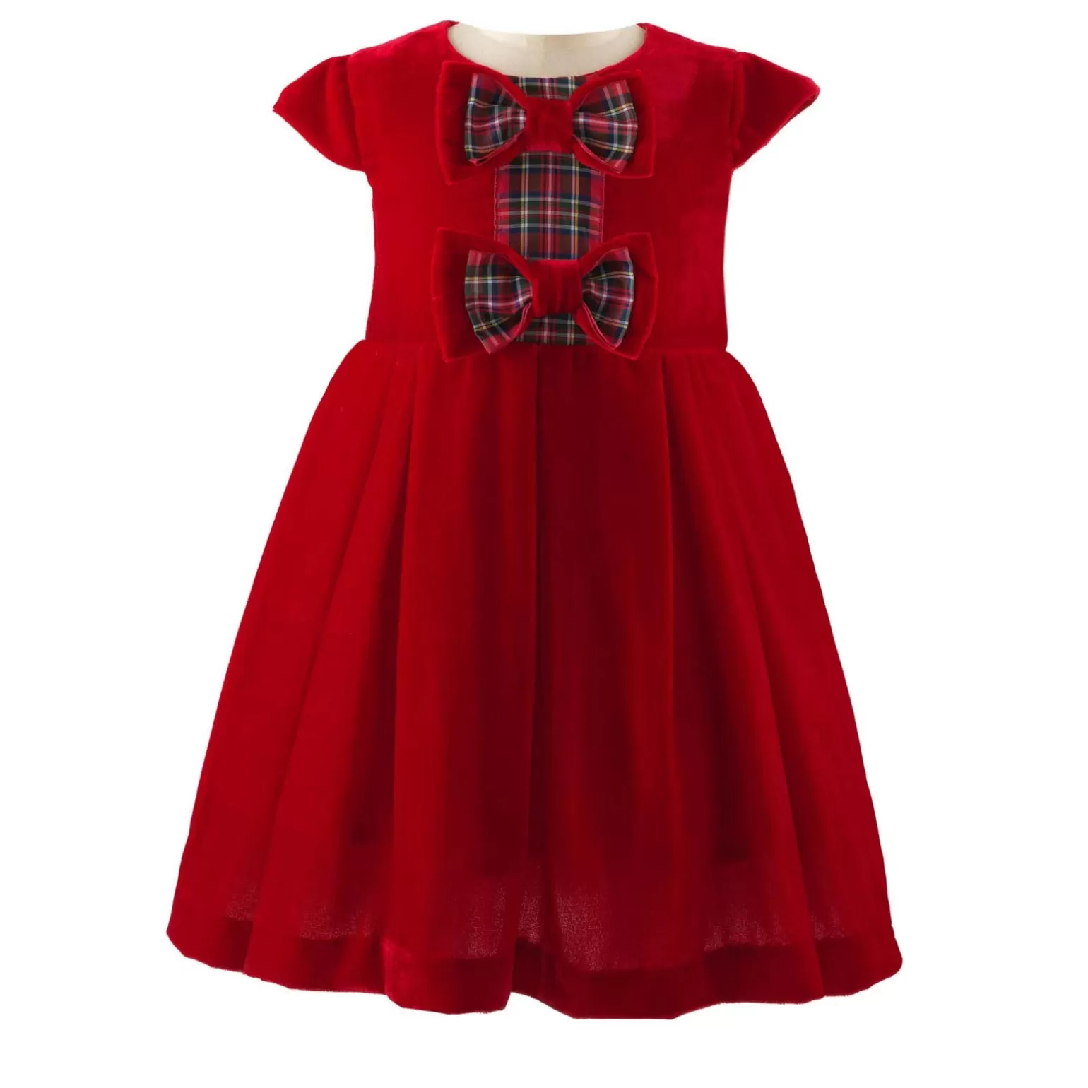 Rachel Riley Tartan Bow Velvet Dress | Baby Girl Dresses