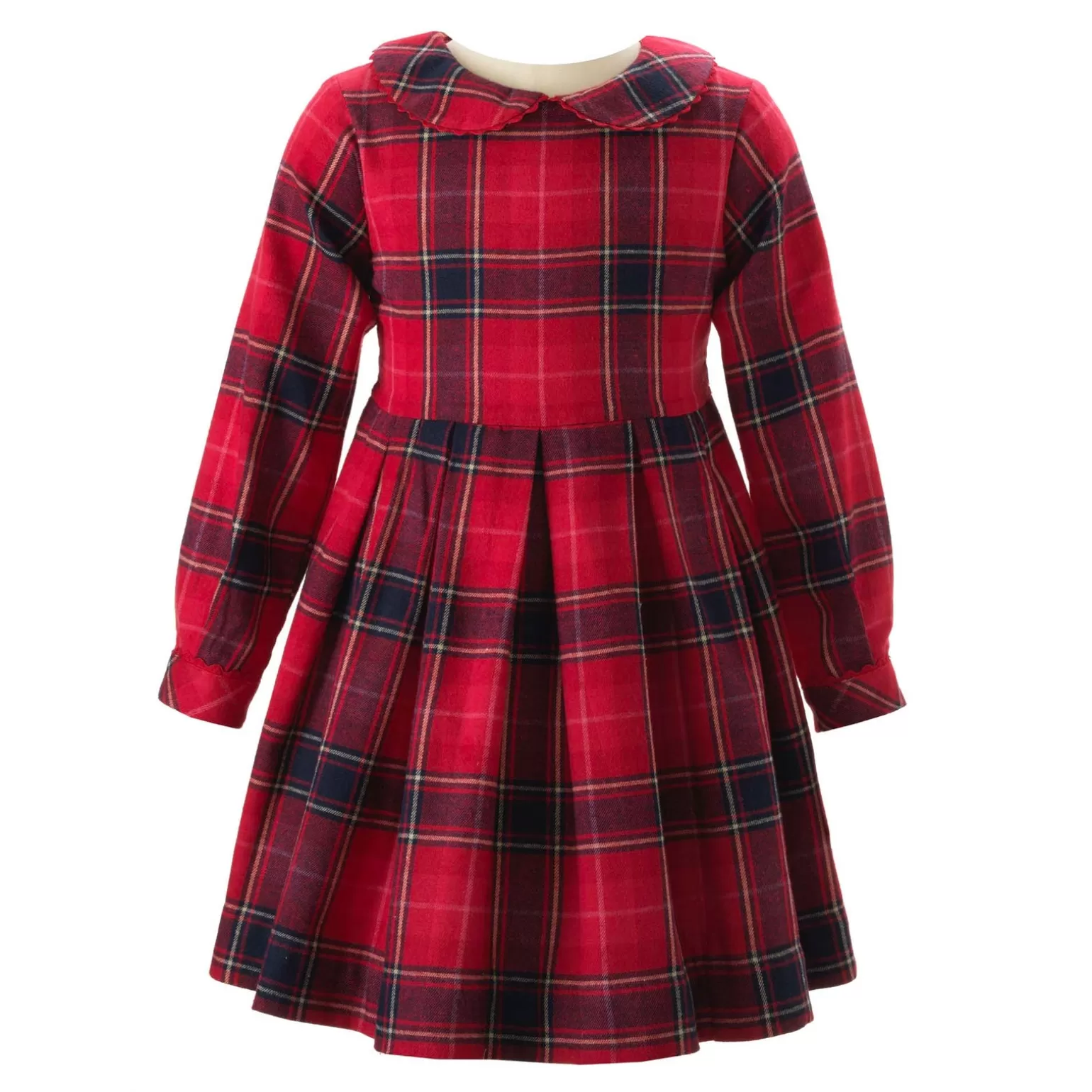 Rachel Riley Tartan Flannel Pleated Dress | Girl Dresses