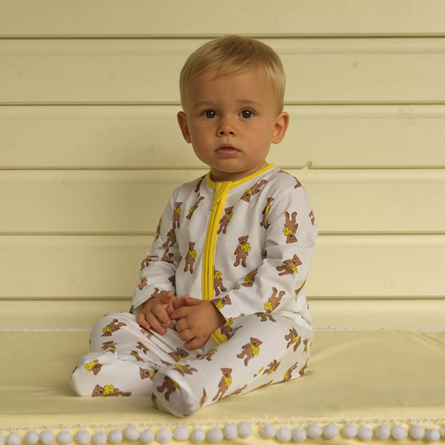 Rachel Riley Teddy Bow Babygro | Baby Girl Babygros & Babysuits