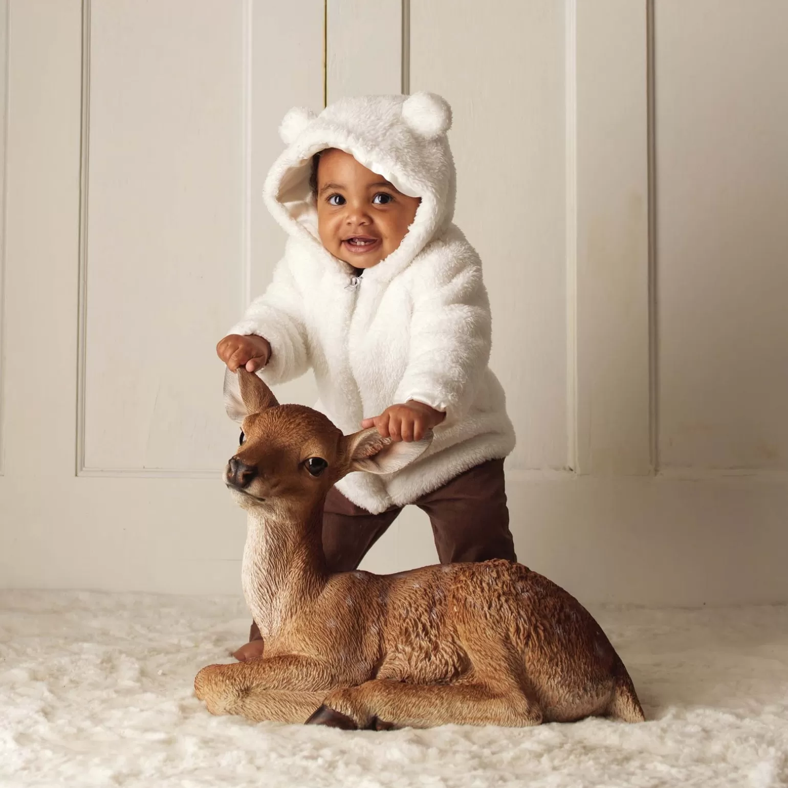 Rachel Riley Teddy Faux Fur Jacket | Baby Girl Coats & Jackets