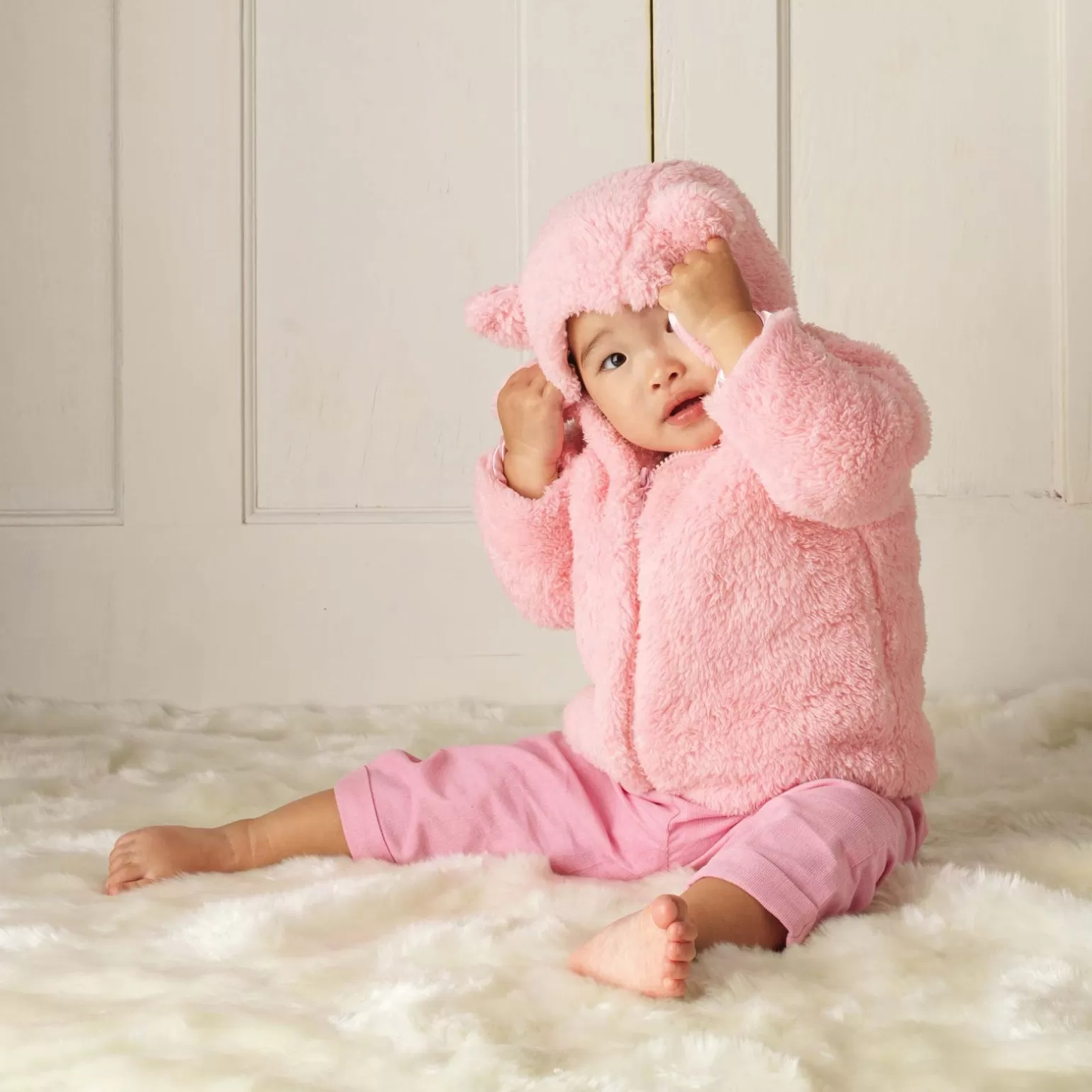 Rachel Riley Teddy Faux Fur Jacket | Baby Girl Coats & Jackets
