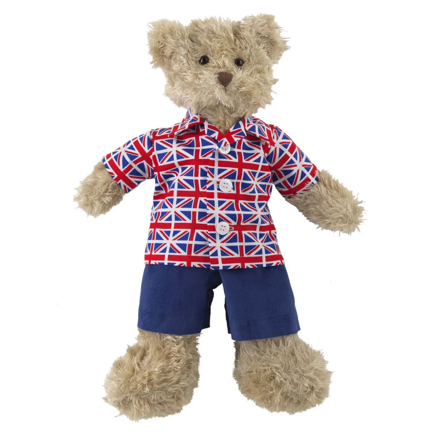 Rachel Riley Teddy Union Jack Shirt & Blue Shorts Outfit | Dolly & Dolly Clothes
