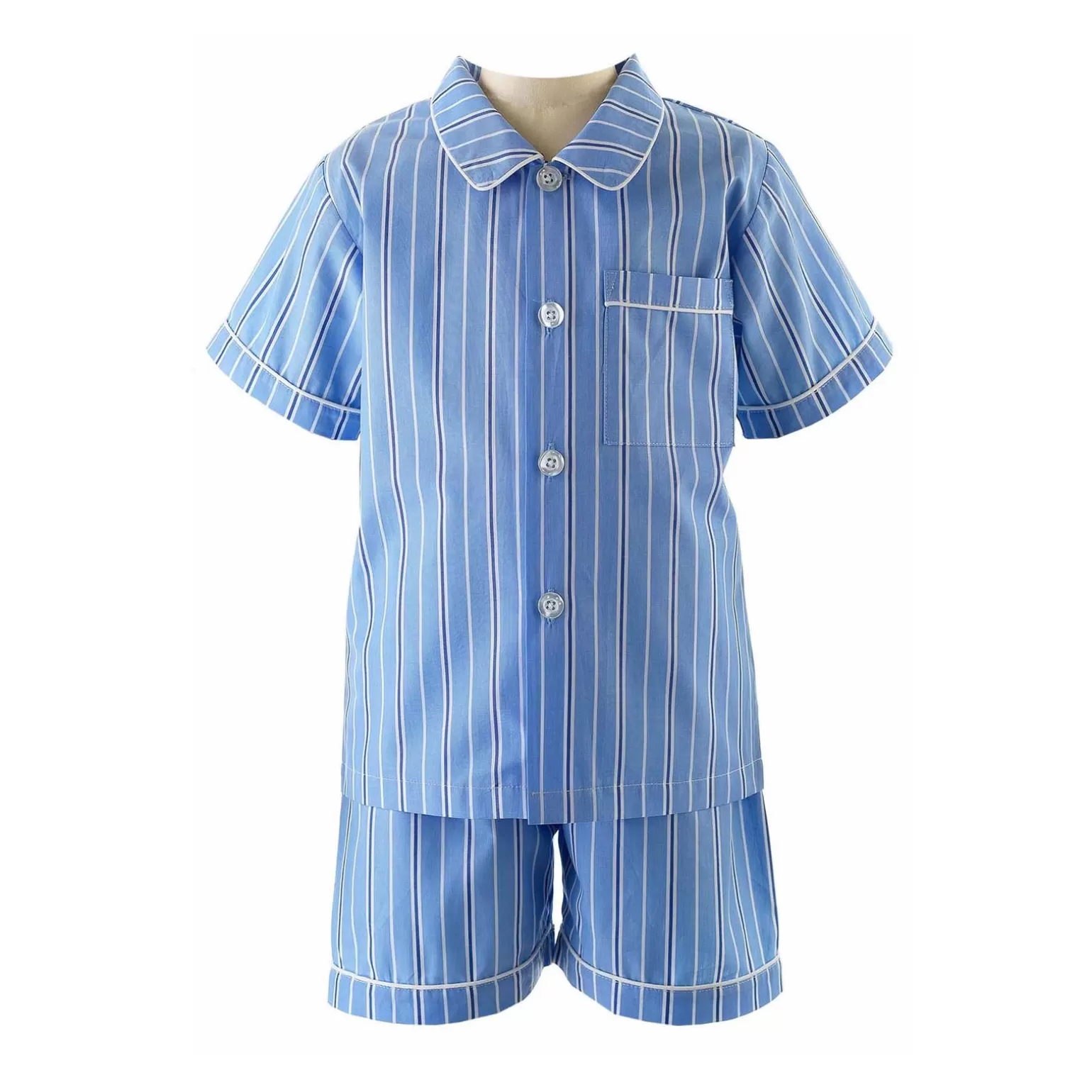 Rachel Riley Tonal Striped Short Pyjamas | Boy Pyjamas