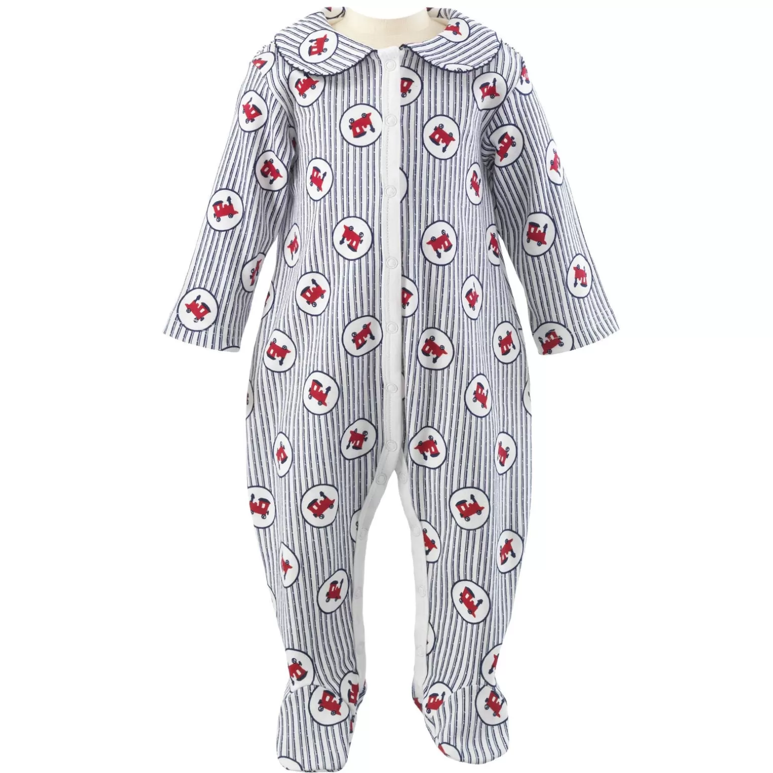 Rachel Riley Train Print Babygro | Baby Boy Newborn