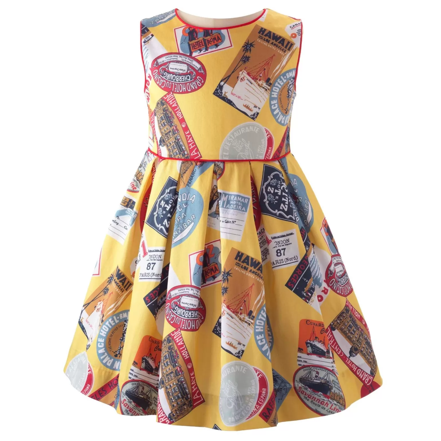 Rachel Riley Travel Stamp Dress | Girl Dresses