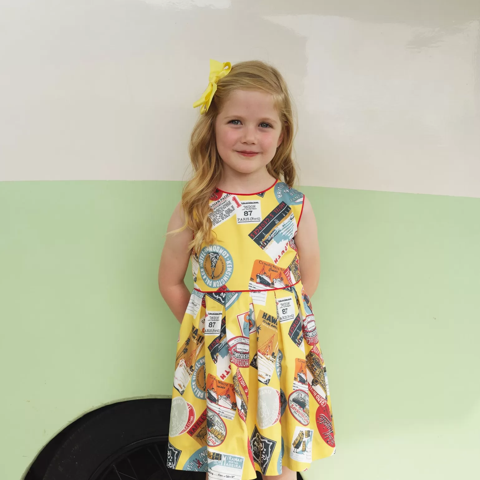 Rachel Riley Travel Stamp Dress | Girl Dresses