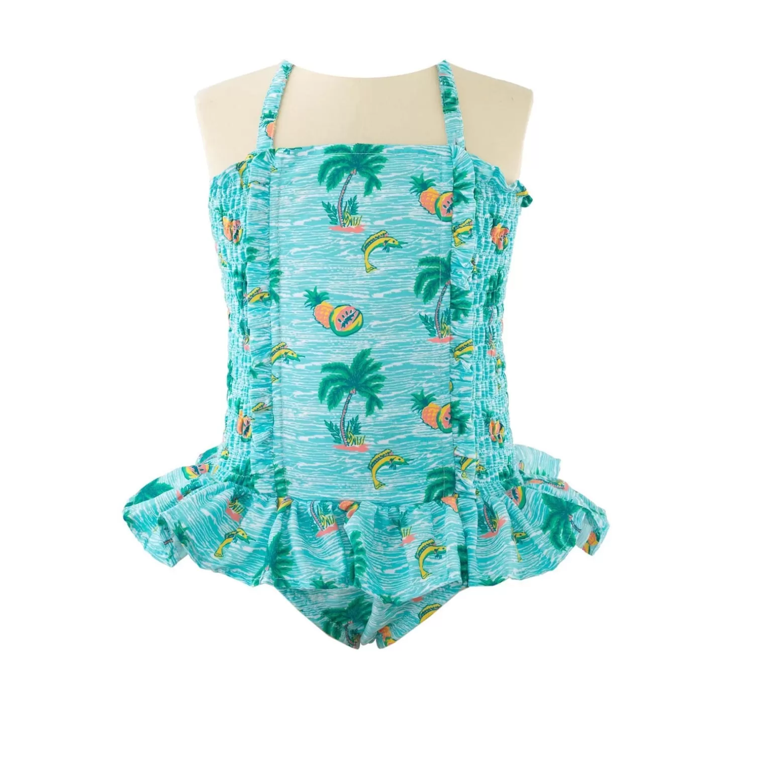 Rachel Riley Tropical Ruched Swimsuit | Girl Swim