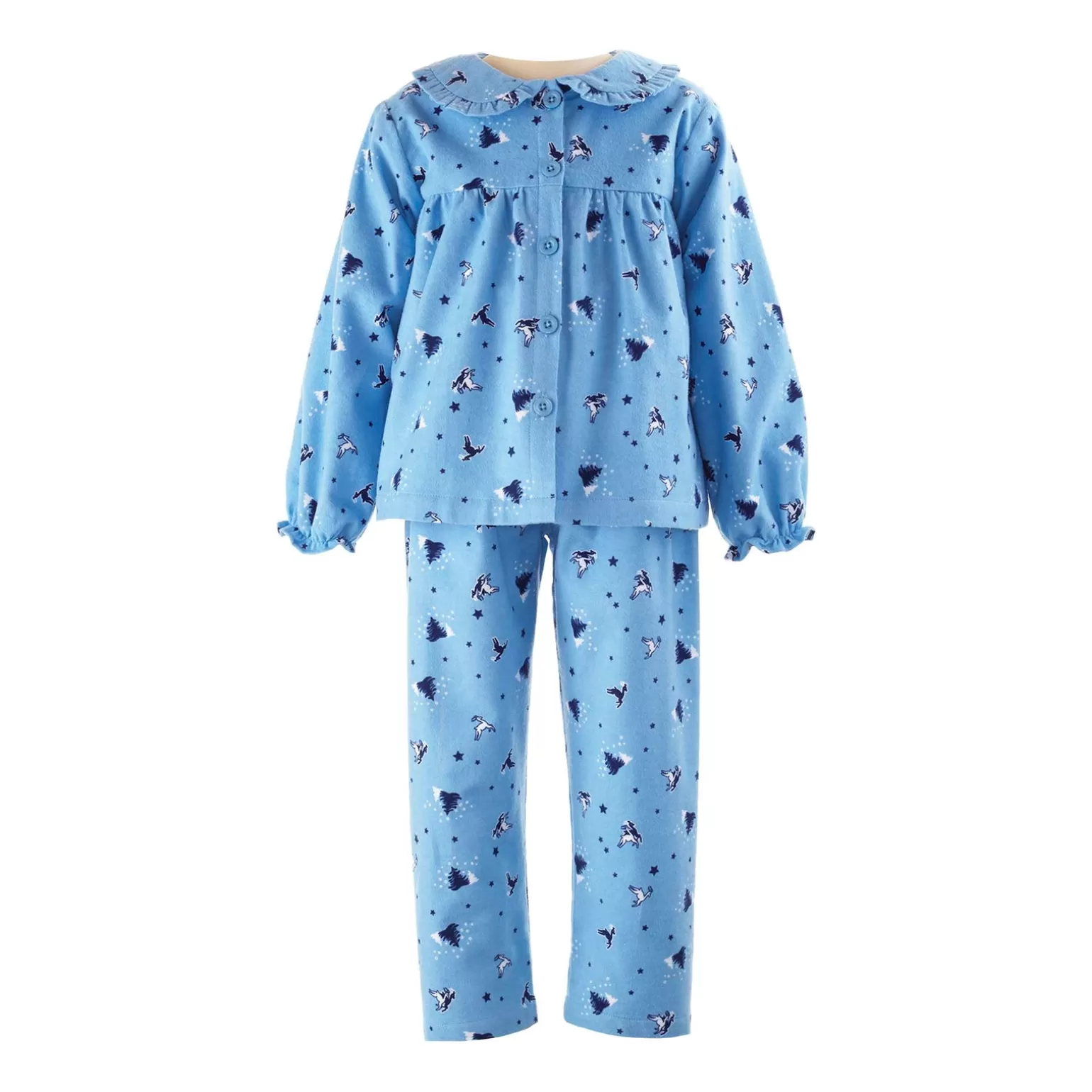Rachel Riley Winter Deer Babydoll Flannel Pyjamas | Girl Pyjamas & Nightdresses