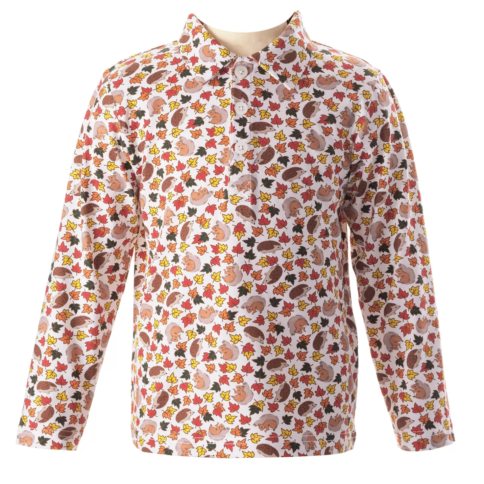Rachel Riley Woodland Leaf Polo Shirt | Boy Shirts & Tops